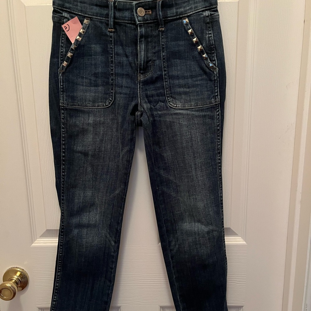 White House Black Market Blue Ankle Cropped Jeans